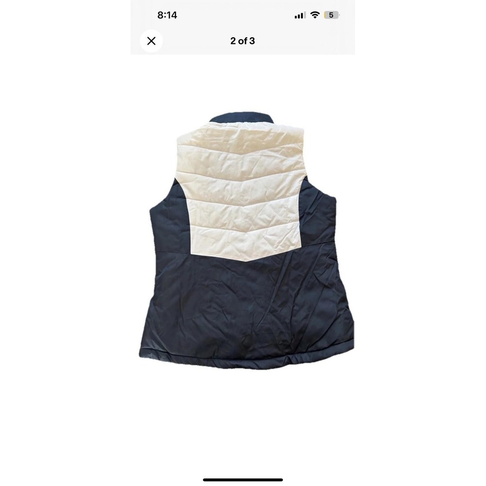 NFL Team Apparel White/Blue/Orange Chicago Bears Puffer Vest Women's Medium - Picture 5 of 6